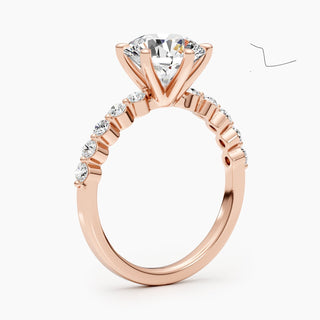 Bague de fiançailles pavée de diamants ronds G-VS de 2,5 ct cultivés en laboratoire 