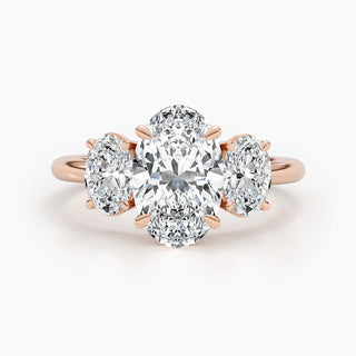 Bague de fiançailles avec diamants ovales G-VS de 2,62 ct cultivés en laboratoire 