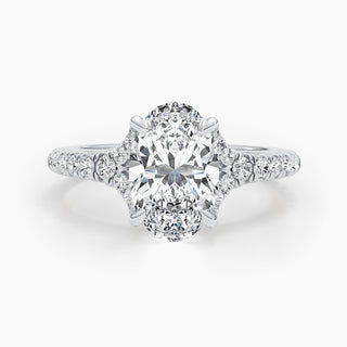 2.60ct Oval F-VS Lab Grown Diamond Cluster Engagement Ring