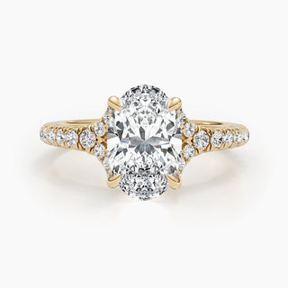 Bague de fiançailles avec diamants ovales F-VS de 2,60 ct cultivés en laboratoire 