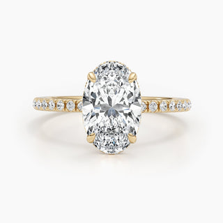 2.67ct Oval G-VS Pave Lab Grown Diamond Engagement Ring