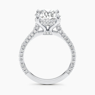 2.8ct Round F- VS Hidden Halo Lab Grown Diamond Pave Engagement Ring