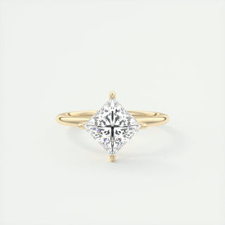 Bague de fiançailles solitaire en diamant East West Princess Moissanite 2CT avec quatre griffes