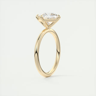 Bague de fiançailles solitaire en diamant East West Princess Moissanite 2CT avec quatre griffes