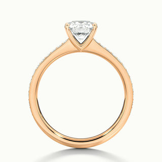 Bague de fiançailles pavée de moissanite à taille ronde de 1,0 ct