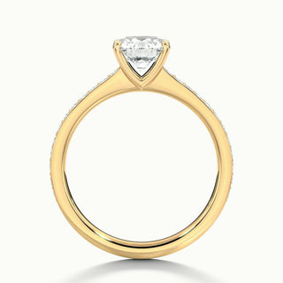 Bague de fiançailles pavée de moissanite à taille ronde de 1,0 ct