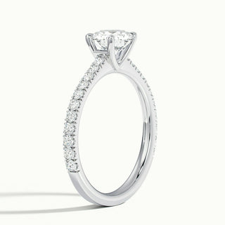 1.0CT Round Cut Pave Moissanite Diamond Engagement Ring