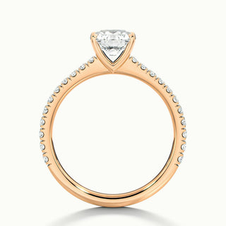 Anillo de compromiso con diamantes de moissanita pavé de talla redonda de 1,0 ct