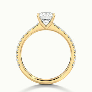 Bague de fiançailles pavée de moissanite et de diamants taille ronde de 1,0 ct