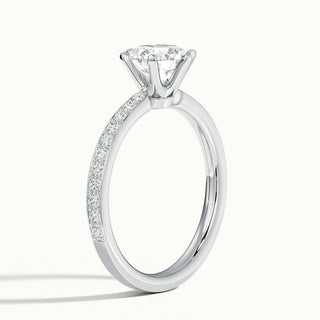 Bague de fiançailles en diamants pavés sertis canal en moissanite à taille ronde de 1,50 ct