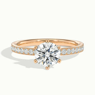 1.50CT Round Cut Moissanite Channel Set Pave Diamond Engagement Ring