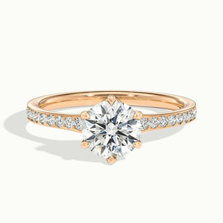 2.0CT Round Cut Moissanite Channel Set Pave Diamond Engagement Ring