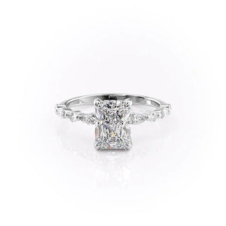 3.50CT Radiant Cut Moissanite Hidden Halo Diamond Engagement Ring - ELITE CARAT