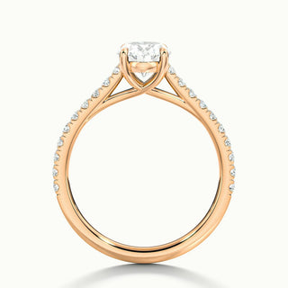 Bague de fiançailles pavée de diamants en moissanite à taille ovale de 1,50 ct