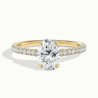 Bague de fiançailles pavée de diamants en moissanite à taille ovale de 1,50 ct