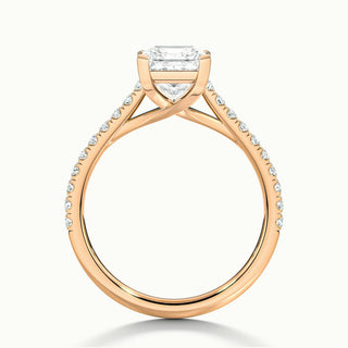 Bague de fiançailles en moissanite pavée de diamants taille princesse de 1,50 ct