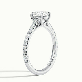 2.0CT Round Cut Pave Diamond Moissanite Engagement Ring