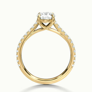 Bague de fiançailles en moissanite avec diamants ronds pavés de 2,0 ct