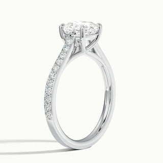 1.0CT Cushion Cut Channel Set Pave Moissanite Engagement Ring