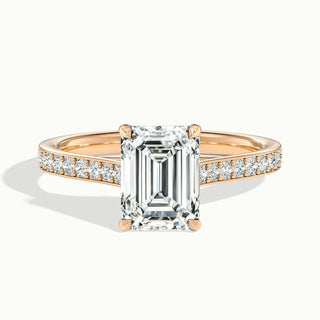 1.50CT Emerald Cut Diamond Moissanite Pave Engagement Ring