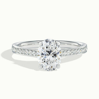 Bague de fiançailles avec diamants en moissanite à taille ovale pavée de 2,0 ct