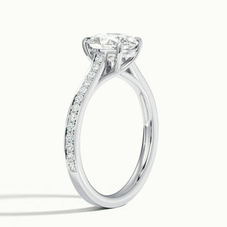 2.0CT Oval Cut Pave Moissanite Diamond Engagement Ring