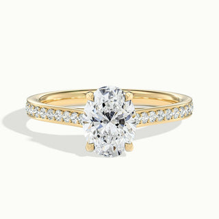 Bague de fiançailles avec diamants en moissanite à taille ovale pavée de 2,0 ct