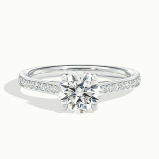 Bague de fiançailles en moissanite pavée de diamants taille ronde de 2,0 ct