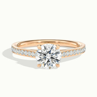 Bague de fiançailles en moissanite pavée de diamants taille ronde de 2,0 ct