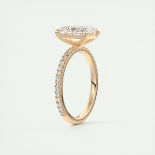 1.0-3.0 ct Radiant Diamond Pave Style Engagement Ring