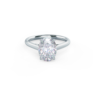 1.75ct Oval Cathedral Set Moissanite Diamond Solitaire Engagement Ring