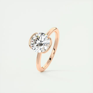 Anillo de compromiso con diamante solitario de talla redonda F-VS1 de 2 ct