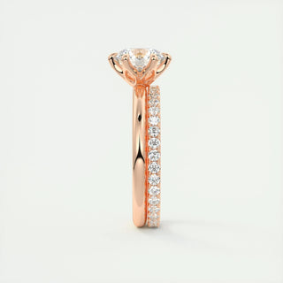 Anillo de compromiso solitario con diamante redondo F-VS1 de 1,50 CT-3,50 CT