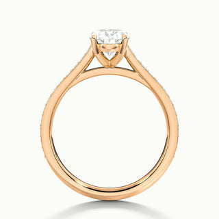 Bague de fiançailles en moissanite pavée à taille ovale de 1,50 ct