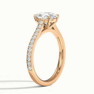 Bague de fiançailles en moissanite pavée à taille ovale de 1,50 ct