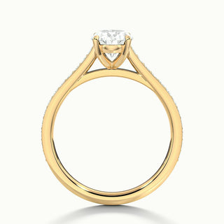 Bague de fiançailles en moissanite pavée à taille ovale de 1,50 ct