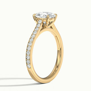 1.50CT Oval Cut Channel Set Pave Moissanite Engagement Ring