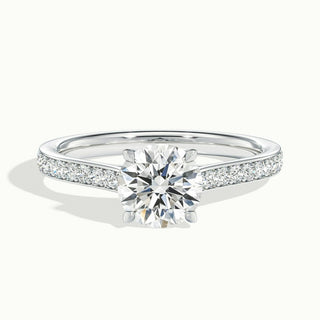 Bague de fiançailles en moissanite avec diamants taille ronde sertis en canal de 1,50 ct