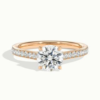 Bague de fiançailles en moissanite avec diamants taille ronde sertis en canal de 1,50 ct