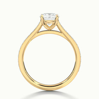 Bague de fiançailles en moissanite avec diamants taille ronde sertis en canal de 1,50 ct