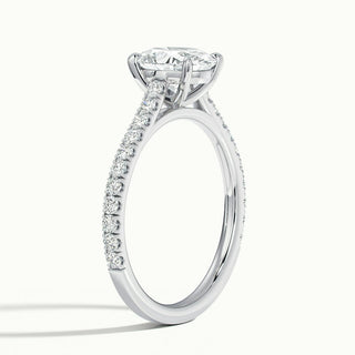 1.50CT Oval Cut Moissanite Diamond Pave Engagement Ring for Her