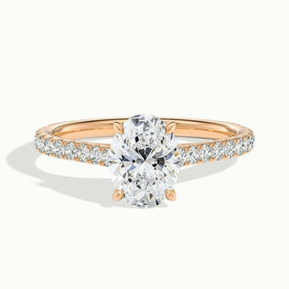 Bague de fiançailles en diamants à taille ovale pavés de moissanite de 1,50 ct