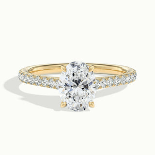 1.50CT Oval Cut Pave Moissanite Diamond Engagement Ring