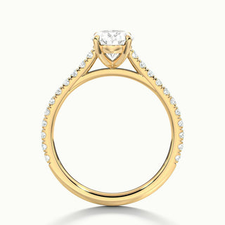 Bague de fiançailles en diamants à taille ovale pavés de moissanite de 1,50 ct