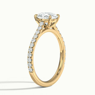 Bague de fiançailles pavée de diamants en moissanite à taille ovale de 1,50 ct pour elle