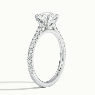 Bague de fiançailles pavée de moissanite et de diamants taille ronde de 1,0 ct pour elle