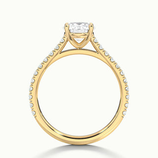 Bague de fiançailles pavée de moissanite et de diamants taille ronde de 1,0 ct pour elle