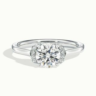 Bague de fiançailles unique en moissanite avec diamant taille ronde de 1,0 ct