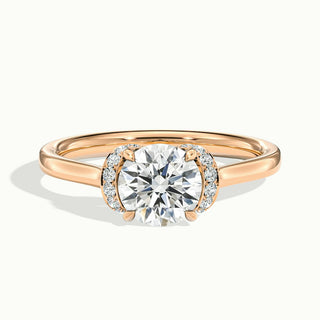 Bague de fiançailles unique en moissanite avec diamant taille ronde de 1,0 ct