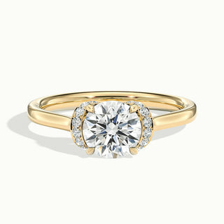 Bague de fiançailles unique en moissanite avec diamant taille ronde de 1,0 ct